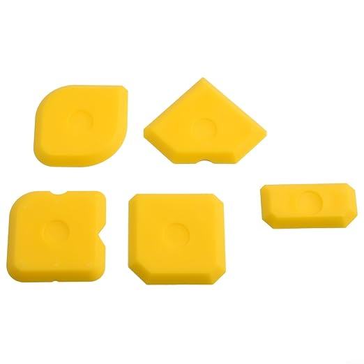 5pcs Portable Yellow Silicone Caulking Kit Multi Edge Sealant Applicator Tool Smoother Mastic Tool for Kitchens Bathrooms