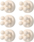 Silicone Toothbrush Holders for Bathrooms - 6 Pcs White Wall Mounted Shower Razor Holder