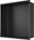 Stainless Steel Shower Niche 12" X 12" Matte Black No Tile Needed Niche Shower Recessed Wall Niches for Bathroom Storage Over Mount Installation