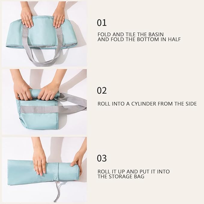 VALINK Collapsible Foot Bath Basin for Soaking Feet, Portable Foot Bath Tub Bag with Handles,travel washbasin for Travel Camping
