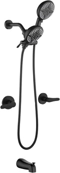 2 Handles Tub Shower Faucet Set Shower System with Tub Spout Bathtub Faucet Set Shower Tub Combo Set Complete Tub and Shower Trim Kit Matte Black