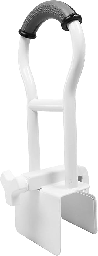 KMINA Bathtub Safety Rail, Padded Non-Slip Grip, Adjustable Grab Bar for Side of Tub, Elderly and Disabled, Fits Over 3.15 Inch Tub Walls, Grey