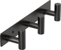HUFEEOH Coat Hooks Wall Mount, Stainless Steel 3 Hooks Towel Hooks Black T Shaped Coat Hanger Wall Mount, Heavy Duty Wall Hooks Purse Rack for Hanging