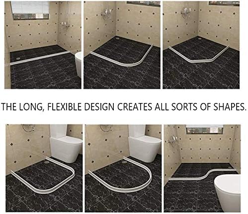 Duzzy 67 Inch Collapsible Shower Threshold Water Dam, Ideal for Wheelchair Accessible, Suitable for Accessibility ADA Handicap Showers