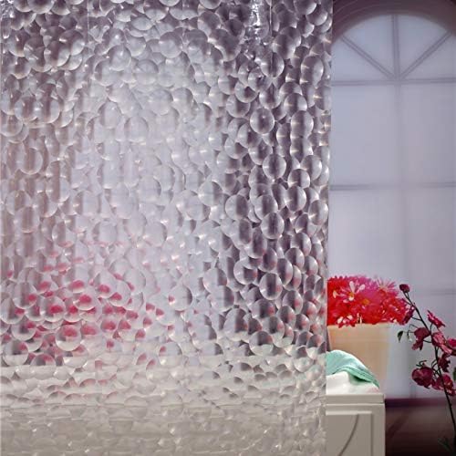 Adwaita 3D Bubbles Shower Curtain Liner,No Odors,Eco Friendly (Clear)