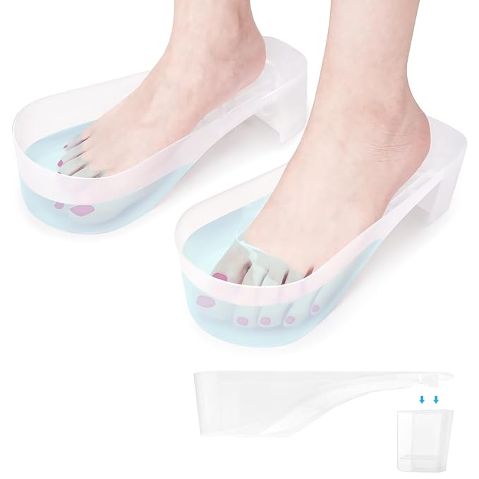 Yokilly Toe Nail Soaking Bowl, 2 PCS Toenails Soak Off Bowl, Shoe Design Foot Bath Soak Tub Bowl, Acetone Proof Pedicure Foot Spa Nail Soaker Bowl for Soak Off Dip Powder Gel Polish Remover (Clear)