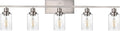 40-Inches Length Bathroom Vanity Lighting Fixtures Over Mirror in Brushed Nickel, 5-Lights Industrial Sconce Wall Lamp with Seeded Glass Shades
