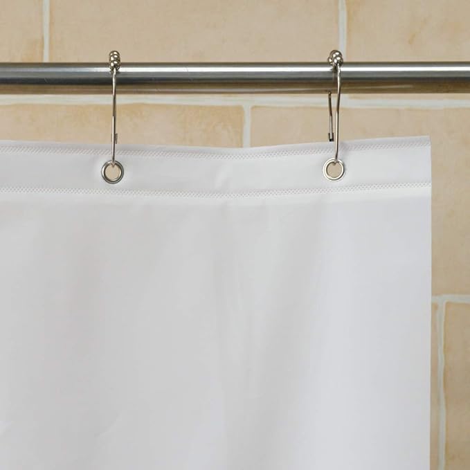 YISURE White Shower Curtain for Clawfoot Tub, 180x70 Wrap Around Liner with Magnets, PEVA Extra Wide Bathtub Curtain for Bathroom Vintage Freestanding Tub, Include Stainless Metal Hooks