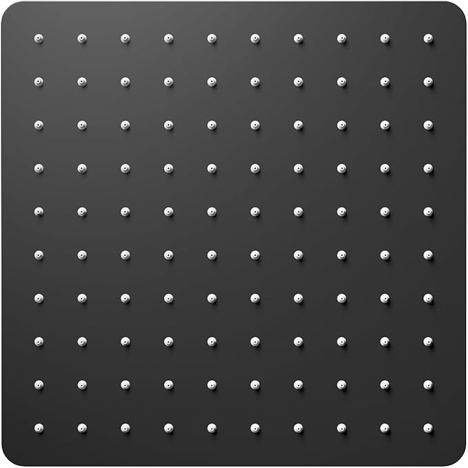 VBFF-Shower Head,rain shower head, 8 inch- Square Shower Head, 1.8 GPM Flow Rate, rainfall showerhead,VBFF07 (Matte Black)