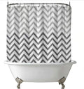 Ombre Grey Clawfoot Tub Shower Curtain Liner 180Wx60H Geometric Neutral Soft Wrap Around Shower Curtain Liner Washable,Water Repellent,with 36 Metal Hooks, Magnets