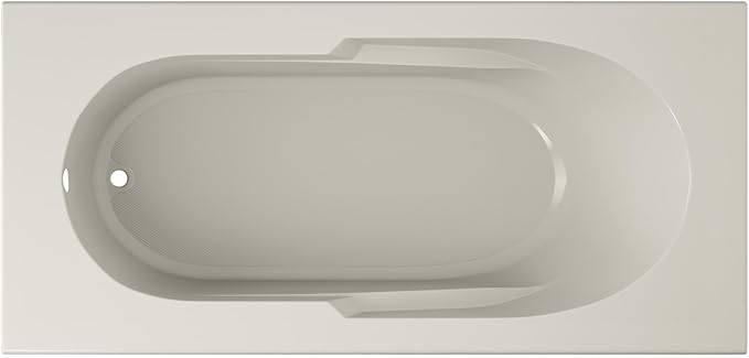 Jacuzzi SIGNATURE Acrylic Drop-In Bathtub, Jet Massage Tub, Slip Resistant, Right Drain Placement, 72" (L) x 36" (W), Rectangle, Oyster