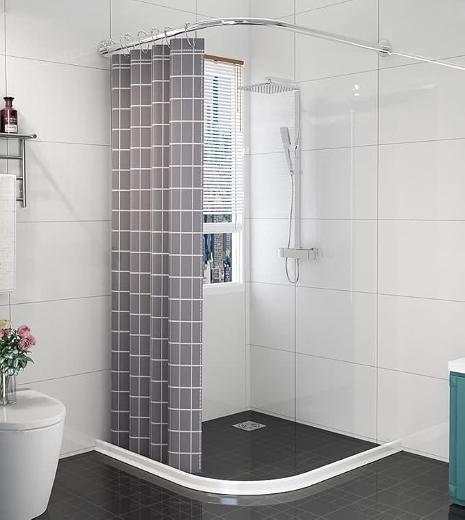 Ynotus 67Inch Collapsible Threshold Water Dam - 1.5" High - Walkin Shower Guard - Keeps Water In Shower Stall - Silicone - For Dry & Wet Bathroom/Kitchen/Wheelchair Accessible