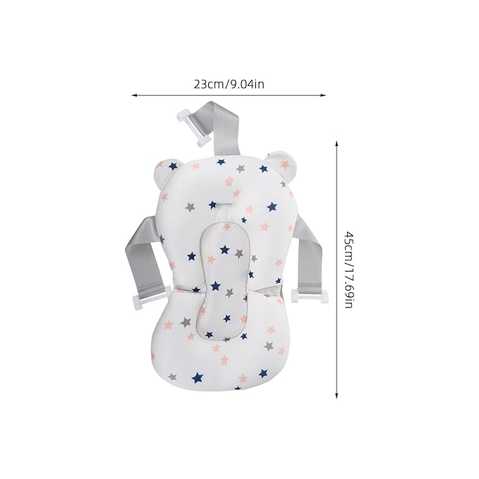 Mesh Bath Support Seat Floating Shower Pad Newborn Non-Slip Cradle Cushion for Bathtubs Safe Comfortable Bathing Aid