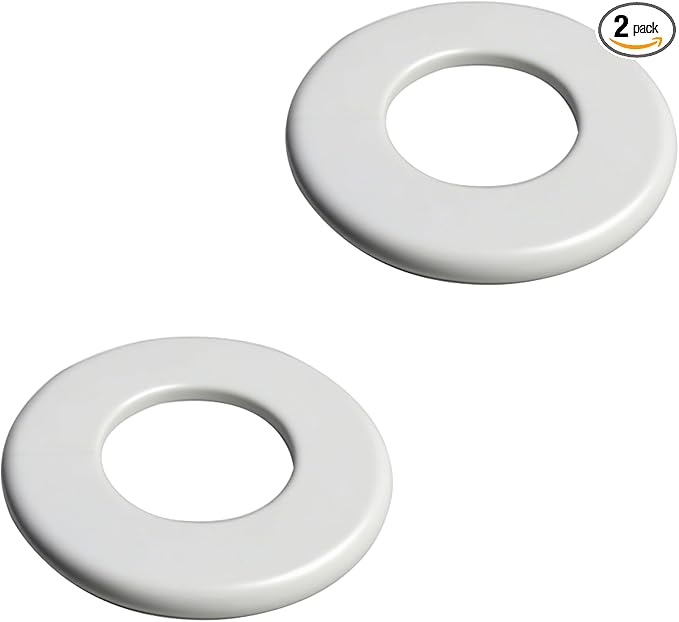 2 Pack Wall Split Flange for 2.52 Inch/64mm OD Pipe ABS Escutcheon Plate Self-Adhesive Round Plumbing Cover Plates for Water Pipe Faucet Decoration, White