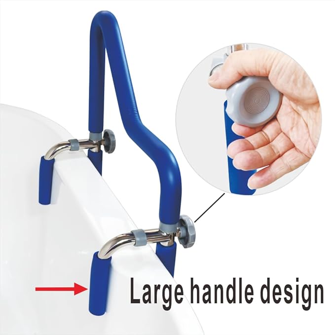 304 Stainless Steel Grab Bars for Bathtubs and Showers, Adjustable Bathtub Safety Rail for Seniors,Sturdy and Durable Tub Grab Bar, Assistance Bathtub Handle Clamp for Elderly Bath Support (122)