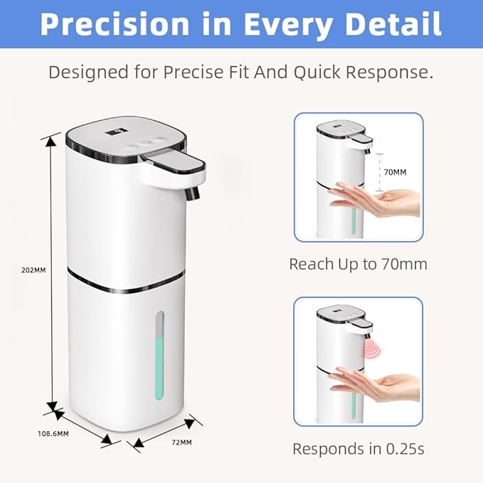 Automatic Liquid Soap Dispenser, 9 Adjustable Levels, 380ml/12.8oz, Auto Touchless Hand Soap or Dish Soap Dispenser,USB Rechargeable Dispenser,Wall Mount or Tabletop Use for Bathroom Kitchen Sink