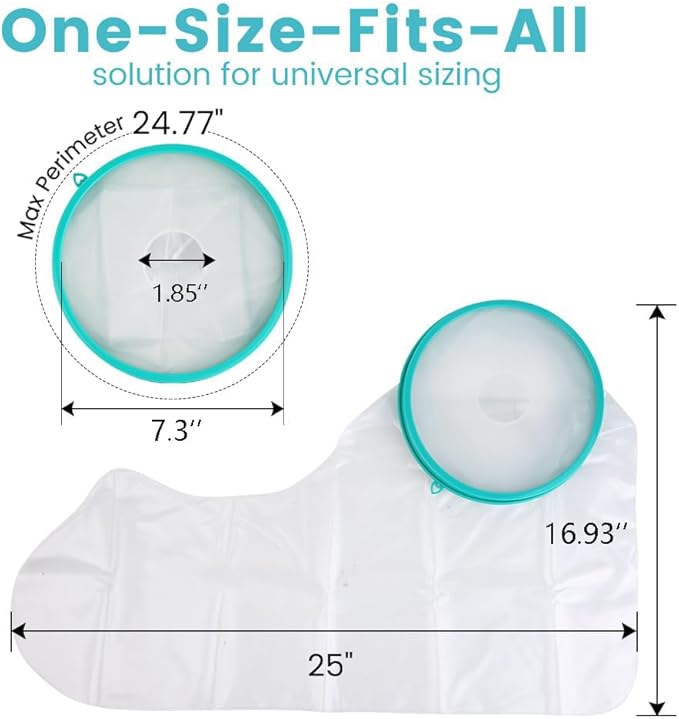 Cast Covers for Shower Arm, Waterproof Cast Cover, Cast Cover for Swimming, Cast Protector for Shower Adult, Elbow, Hand, Elbow, Upper Arm (Diameter - 7.9") Extra Long