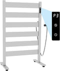 Heated Towel Racks for Bathroom,Freestanding Towel Warmer,6 Bars Towel Heater-PTC Fast Heating with Built-in Timer&Temperature Adjustment,Matte White