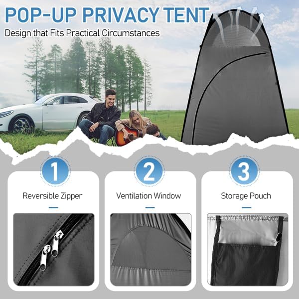 4x4ft Pop Up Privacy Shower Tent with Top Window, 3.6lbs Liightweight Dressing Room, Portable Toilet Stall with Carry Bag for Camping, Beach, Outdoors (Pink)