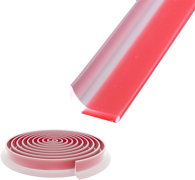 Shower Threshold Water Dam,Self Adhesive Silicone Waterproof Barrier Bathroom and Kitchen Shower Water Stopper Guard for Dry And Wet Separation Caulk Seal Strip Edge Trim(98Inch, Transparent)