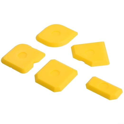 5pcs Portable Yellow Silicone Caulking Kit Multi Edge Sealant Applicator Tool Smoother Mastic Tool for Kitchens Bathrooms