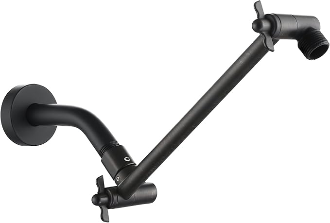 Shower Head Arm, Adjustable Shower Extension Arm for Rain Showerheads, Angle & Height Adjustable Shower Head Extender Arm, G1/2 Universal Connector, Easy to Install (Oil Rubbed Bronze, 10 Inch)