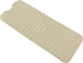 Anti-Slip Bathtub Shower mat, 39.3×15.7 inch（Approximately 100 × 40cm） Soft Oversized Machine Washable Non-Slip Bathtub mat with Drainage Holes, Bathroom Floor Suction Cup.（1-Opaque Khaki）