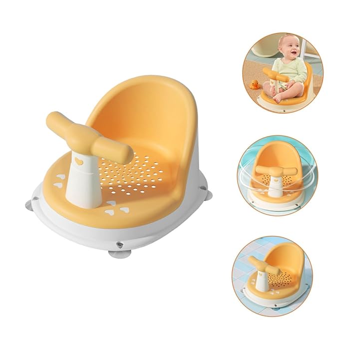 Generic Ergonomic Bath Seat with Anti-Slip Support for Newborns and PP TPE Material Sitting Bath Seat for Tub Safety and Comfort During Bathing Playing Feeding