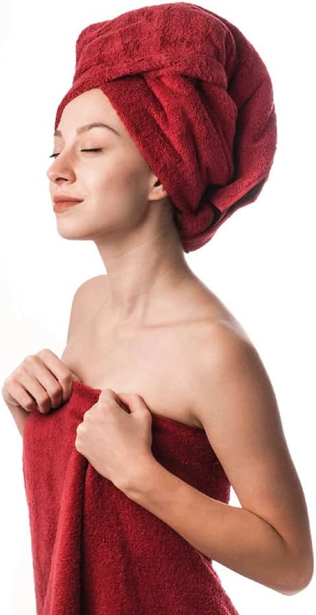 Hencely 18-Piece Bath Towel Set - High Absorbency, Quick Drying - 100% Soft Turkish Cotton - 6 Bath Towels, 6 Hand Towels, 6 Washcloths - Bathroom, Home, Hotel, Spa, and Gym - 18-Pack Red
