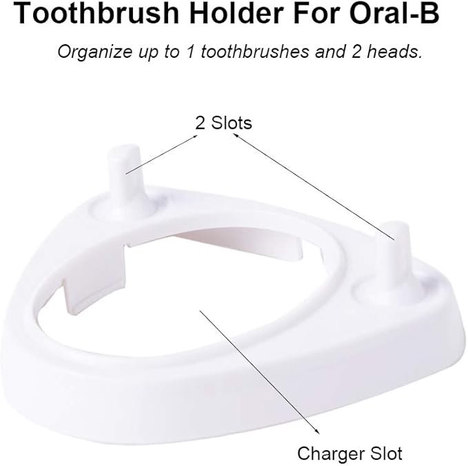 LazyMe Electric Toothbrush Heads Holder Charger Holders and 4 Toothbrush Heads Dust-Proof Covers for Oral-B Electric Toothbrush Series