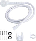 RV Shower Replacement Shower Head with Hose & Guide Ring & Shower Holder Non-Metallic Hand-Held Shower Set White/Black (White Showers)