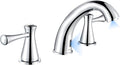 Touchless Bathroom Faucet for 3 Holes with 3 Handles, Controlling Temperature & Adjustable Water Flow, Short & Long Induction Modes, Auto Motion Sensor Chromed Bathroom Faucet Set 29180