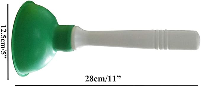Coralpearl Drain Plunger, Small Hand Force Plumber Helper, Little 4 inch Cup Clog Remover, Tiny Rubber Unclogger in 9" Short Handle for Kitchen Sink, Bathroom Toilet, Shower Bath Tub (Green + Yellow)