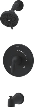 Elm Single Handle Wall Mounted Tub and Shower Trim Kit with Diverter Lever in Matte Black (Valve Not Included) - 5592MB15TRM