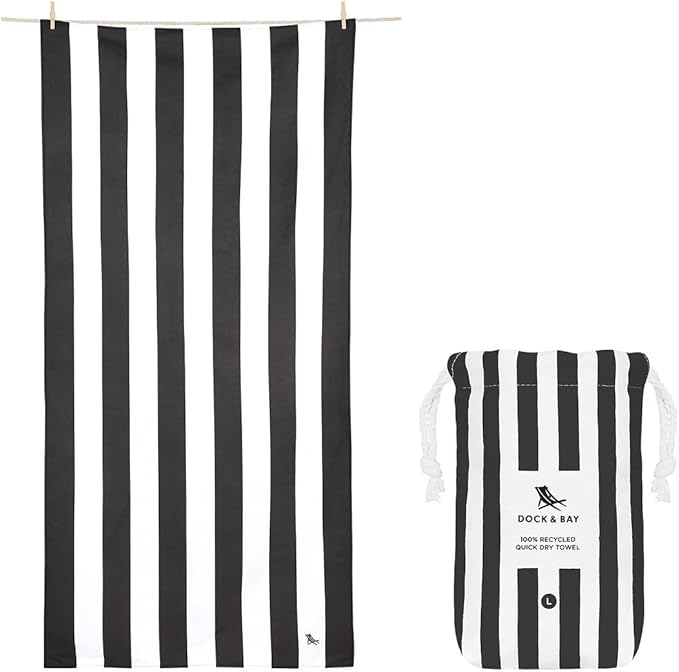 Dock & Bay Beach Towel - Quick Dry, Sand Free - Compact, Lightweight - 100% Recycled - Includes Bag - Set of 4 - Blue Hues, Extra Large (200x90cm, 78x35)