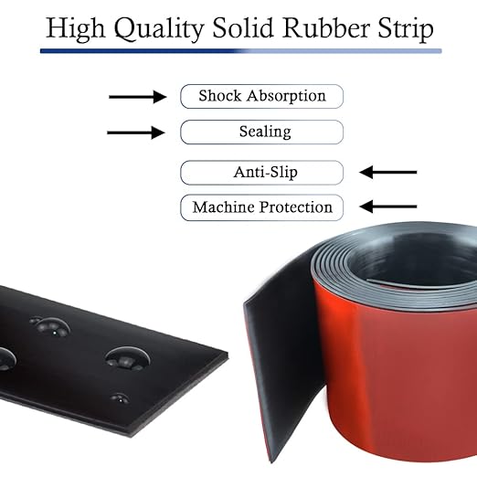 Neoprene Rubber Strips Self Adhesive Solid Rubber Sheets, Rolls & Strips for DIY Gaskets Crafts Pads Seals Warehouse Flooring Neoprene Sheet with Adhesive Backing (4" Wide x 1/5" Thick x 20' Long)