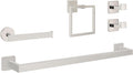 NearMoon 5 Pieces Bathroom Hardware Set 304 Stainless Steel, Square Towel Rack Kit - 24" Towel Rod + Towel Ring + Toilet Paper Holder + 2 Robe Hooks, Wall Mounted Bath Accessories (Chrome Finish)