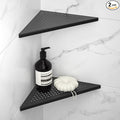 Corner Shower Shelf 2 Pack, 304 Stainless Steel Shelf for Bathroom, 10'' Grout in Shelves Rack for Tiled Wall, No Drilling Needed (10'', Black)