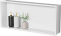 No Tile Needed Shower Niche - 12"x24" White 304 Stainless Steel Recessed Shelf,Over Mount Installation for Bathroom & Shower Wall,Waterproof