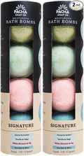 PACHA SOAP Co. Froth Bath Bomb, Pacha Peaces, Uplift, 2-Pack (8-Pieces) - Scents of Almond, Coconut, and Patchouli, & Lemongrass - Nourishing, Moisturizing, Naturally Derived & Handcrafted in The USA
