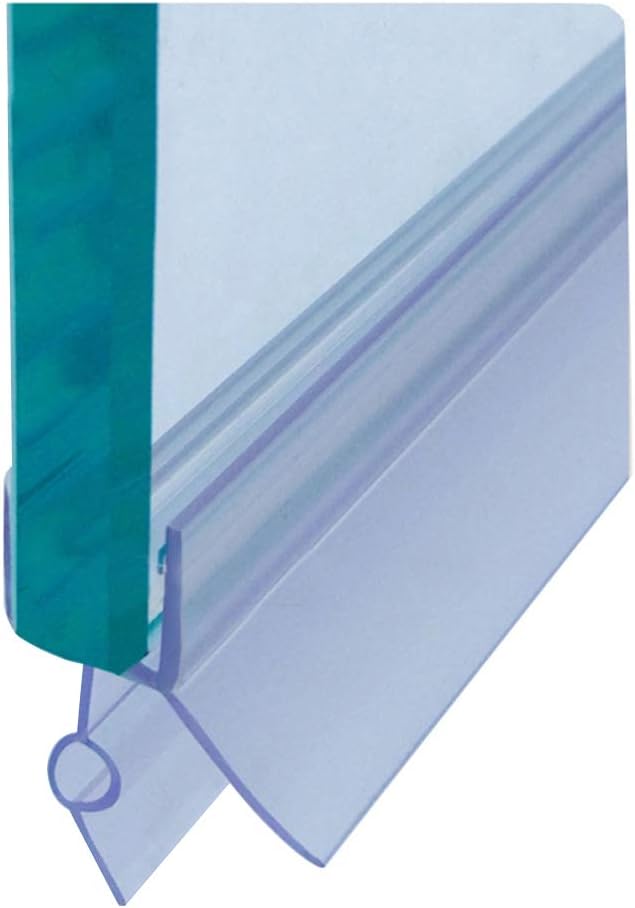 Frameless Shower Door Bottom Seal with Drip Rail for 5/16"(8mm) Glass, Length 27.5"/0.7m, Glass Door Sweep Stop Shower Leaking