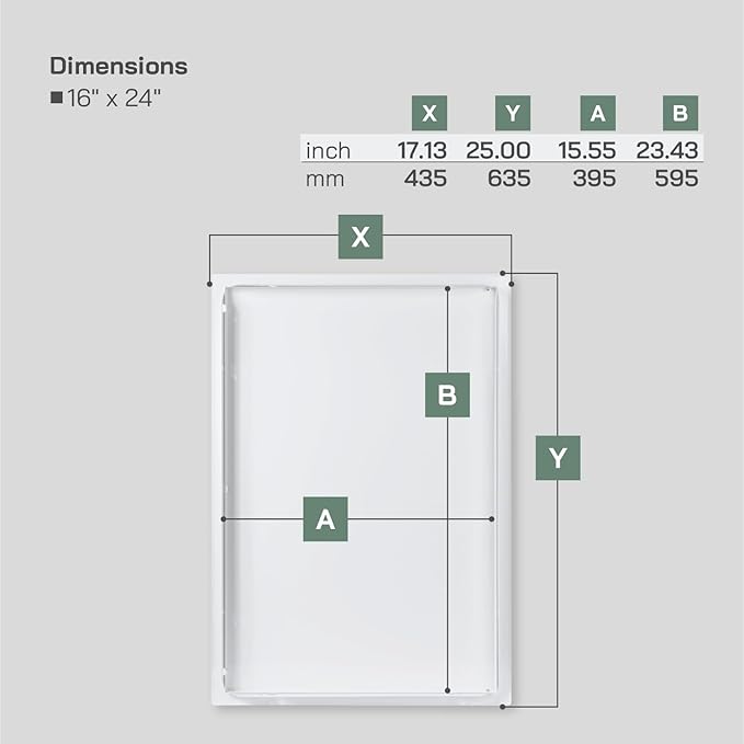 Vent Systems 16'' x 24'' Inch White Metal Access Panel with Click Function - Easy Access Doors - Access Panel for Drywall Wall Ceiling - Electrical and Plumbing Service Door - Crawl Space Doors