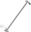15 Inch Extra Long Adjustable Shower Head Extension Arm With Locking Set Screw, Singing Rain Brass Chrome Angle Height Adjustable, Easy To Install, G1/2 Universal Connector Compatible (Chrome Finish)
