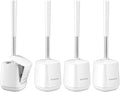 SetSail Toilet Brush 4 Pack Toilet Bowl Brush and Holder Toilet Cleaner Brush with Nylon Bristles Ventilated Toilet Brushes for Bathroom with Holder for Toilet Scrubber Cleaning, Pure White