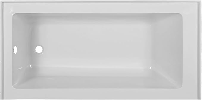 Fine Fixtures Acrylic, Fiberglass Alcove Soaking Bathtub with Integral Apron Front - Drain Included (72" x 36", Left Hand, White)