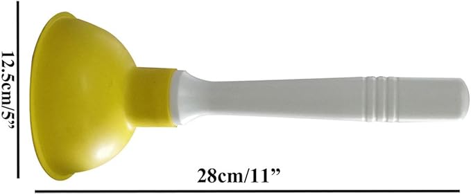 Coralpearl Drain Plunger, Small Hand Force Plumber Helper, Little 4 inch Cup Clog Remover, Tiny Rubber Unclogger in 9" Short Handle for Kitchen Sink, Bathroom Toilet, Shower Bath Tub (Yellow)