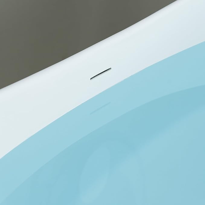 WOODBRIDGE 67 in. x 31.5 in. Stone Resin Luxury Contemporary Solid Surface Freestanding Bathtub in Matte White