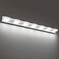 SineRise LED Modern Bathroom Vanity Light Fixtures (7-Light, 55-Inch), Matte White Modern Acrylic Bathroom Wall Lighting Fixtures Over Mirror (Cool White 6000K)
