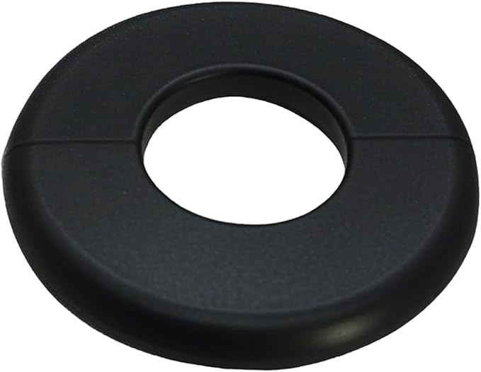 Wall Split Flange 1 Piece, Pipe Cover Decoration Fit 1.1 inch Outer Diameter Pipe, ABS Round Self-Adhesive Escutcheon Plate, Buckles Design Split Plumbing Cover Plates, Black (28mm)