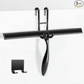 Simtive 14-Inch Shower Squeegee Set, Includes Shower Door Hook and Adhesive Hook, Squeegee for Shower Doors, Mirror and Window, Black
